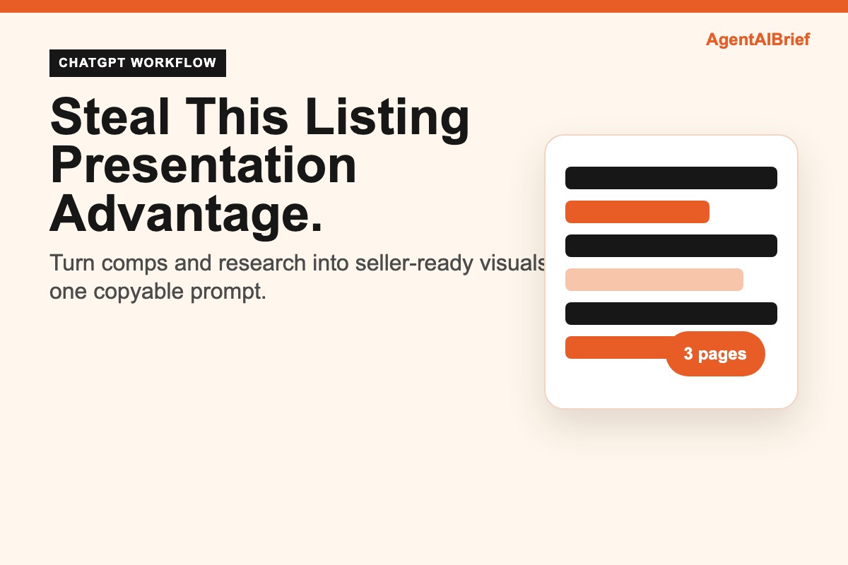 AgentAIBrief listing presentation hack cover.
