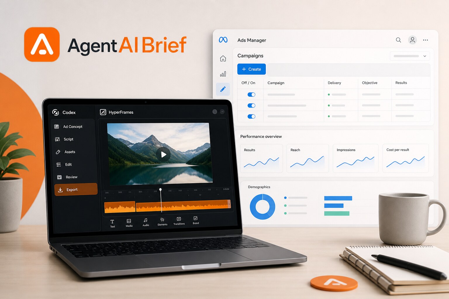 Codex and HyperFrames workflow concept for turning a listing video into a reusable ad asset.