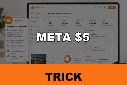 Meta Ads Trick tutorial cover for a compliant real estate video retargeting workflow.